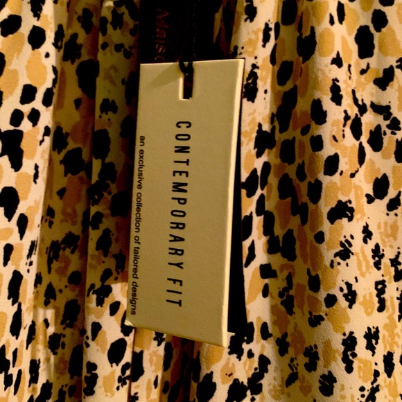 Maison Cinqcent 500 blouse leopard motif colors blk beige white size med - Picture 7 of 7